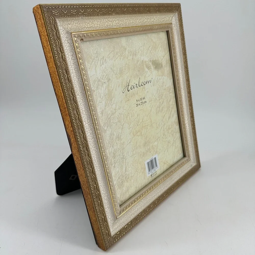 Heirloom 8x10 Gold and Cream Crackle Finish Ornate‎ Picture Frame 2711LSW